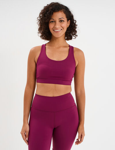 Brassi&egrave;re de sport dos nageur violet fonc&eacute; femme