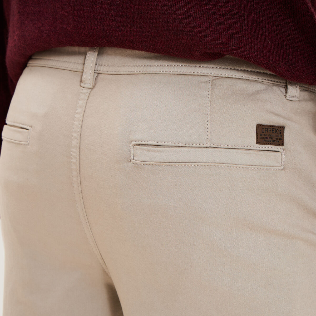 Pantalon chino droit confort sable homme