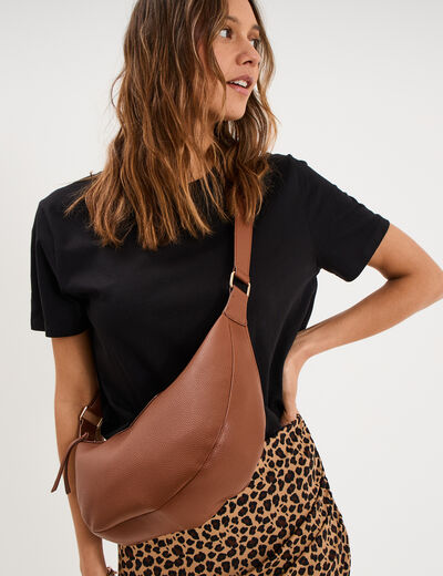 Sac banane zipp&eacute;e camel femme