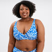 Haut de maillot de bain triangle bleu femme grande taille