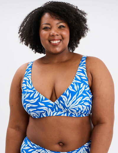Haut de maillot de bain triangle bleu femme grande taille