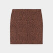 Jupe tube courte taille haute marron femme