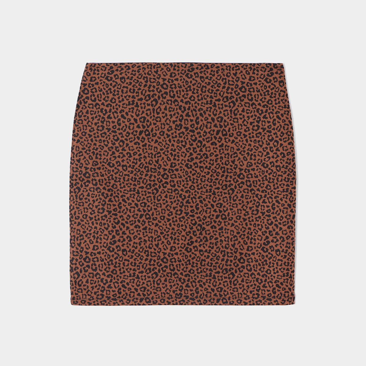 Jupe tube courte taille haute marron femme
