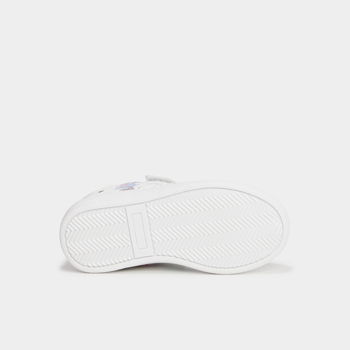 Tennis basses bout renforc&eacute; &agrave; scratchs blanc fille