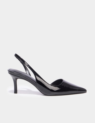Escarpins slingback talons aiguilles noir femme
