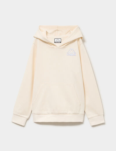 Sweat hoodie 1 poche Kappa ivoire fille
