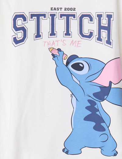 T-shirt manches longues coton Stitch ivoire fille