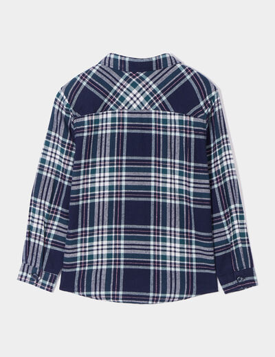 Chemise manches longues bleu marine fille