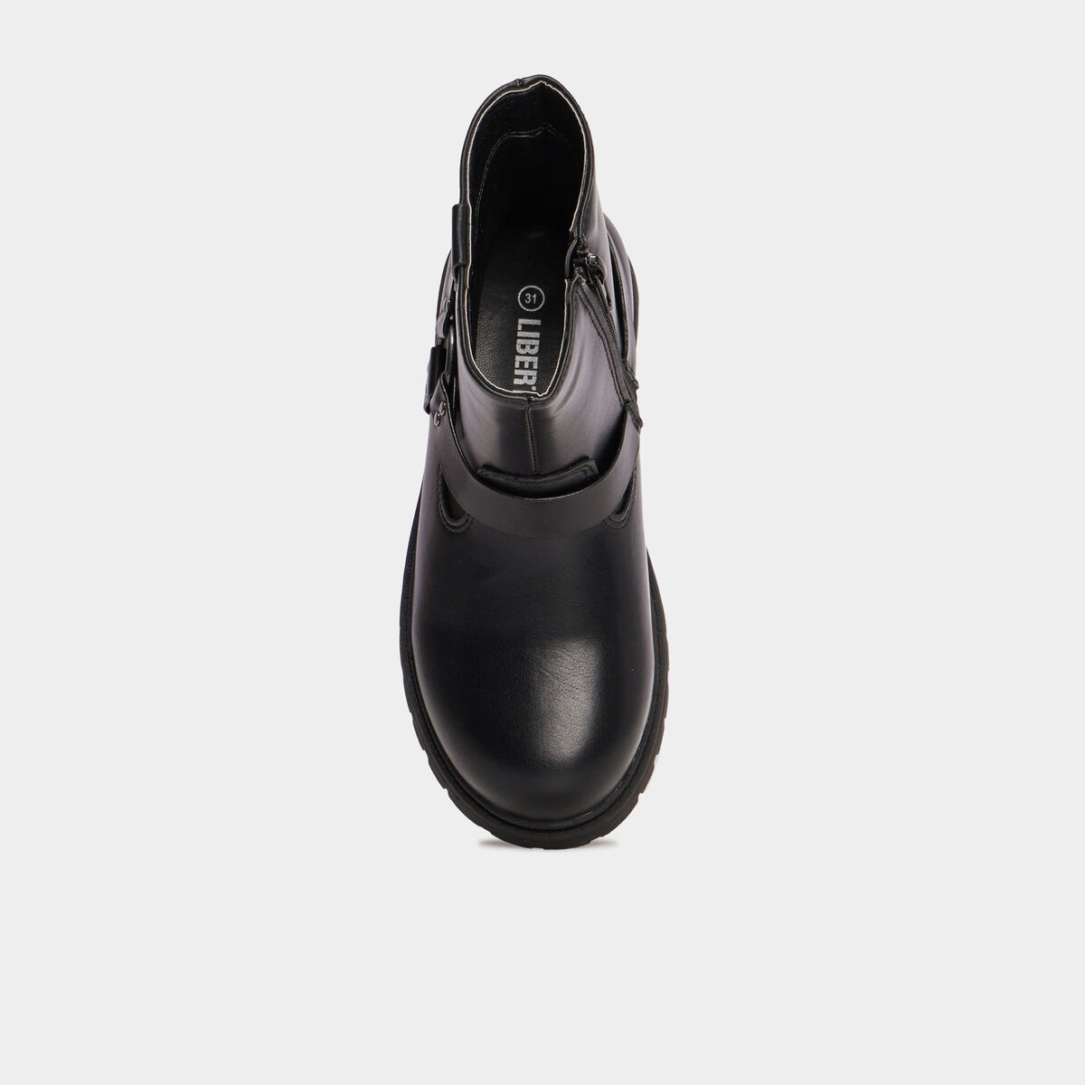 Bottines crantées avec boucles Liberto noir fille