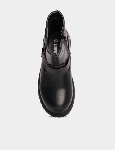 Bottines crantées avec boucles Liberto noir fille