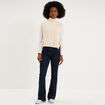 Pull poncho col roul&eacute; sans manches sable femme