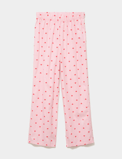 Pantalon de pyjama droit coton ecru femme