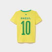 T-shirt maillot de football Br&eacute;sil coton jaune fille