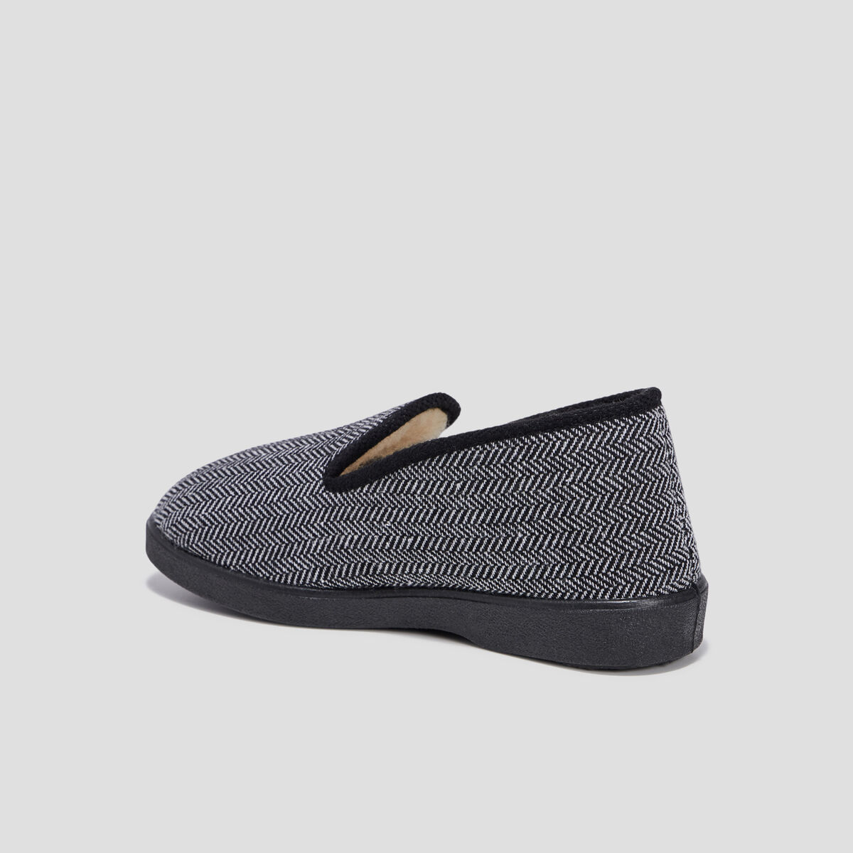 Pantoufles fourrées noir homme