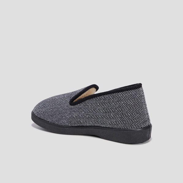 Pantoufles fourrées noir homme