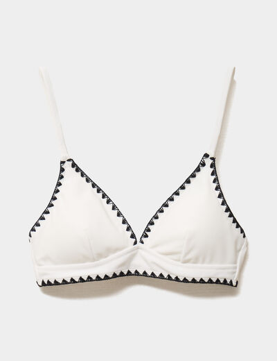 Haut de maillot de bain triangle ivoire femme