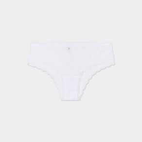 Shorty en dentelle blanc femme