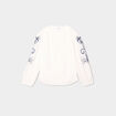 Blouse manches brodées col tunisien blanc femme grande taille