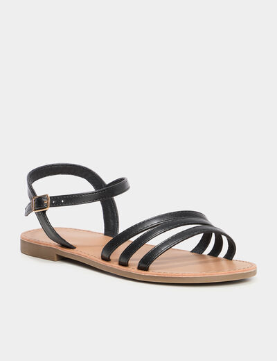 Sandales plates noir femme
