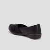 Ballerines compensées en cuir noir femme