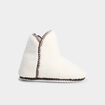 Chaussons bottines effet polaire blanc femme