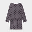 Robe molleton volantée manches longues gris foncé fille