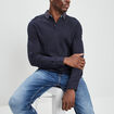 Polo manches longues bleu marine homme