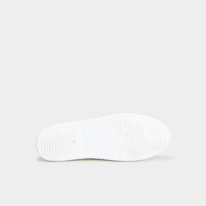 Tennis basses à lacets en toile blanc femme