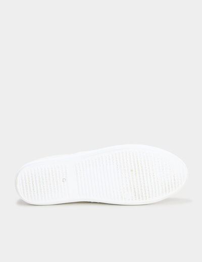 Tennis basses à lacets en toile blanc femme