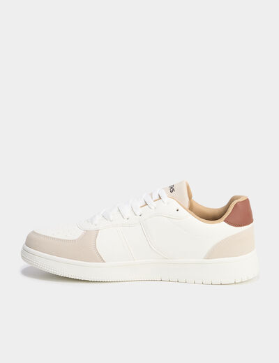 Tennis basses &agrave; lacets blanc homme