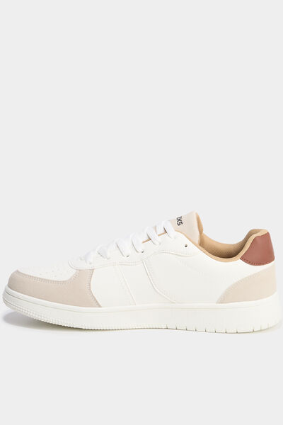 Tennis basses &agrave; lacets blanc homme