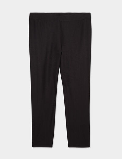 Pantalon cigarette fluide noir femme grande taille