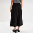 Pantalon culotte large taille haute noir femme
