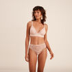 Shorty en dentelle rose clair femme