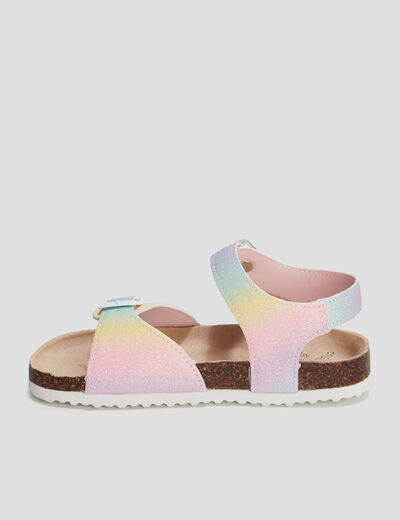 Sandales à paillettes multicolore fille