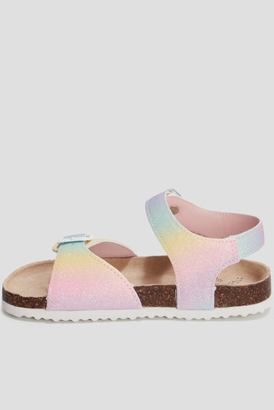 Sandales à paillettes multicolore fille