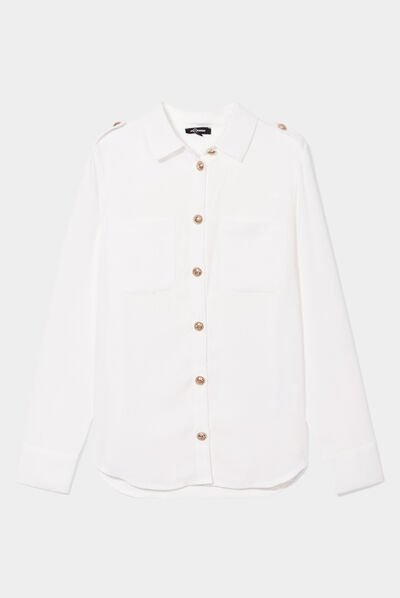 Chemise manches longues Mosquitos blanc femme