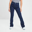 Jeans flare taille haute denim brut femme