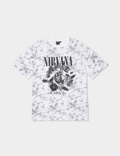 T-shirt manches courtes coton Nirvana blanc homme
