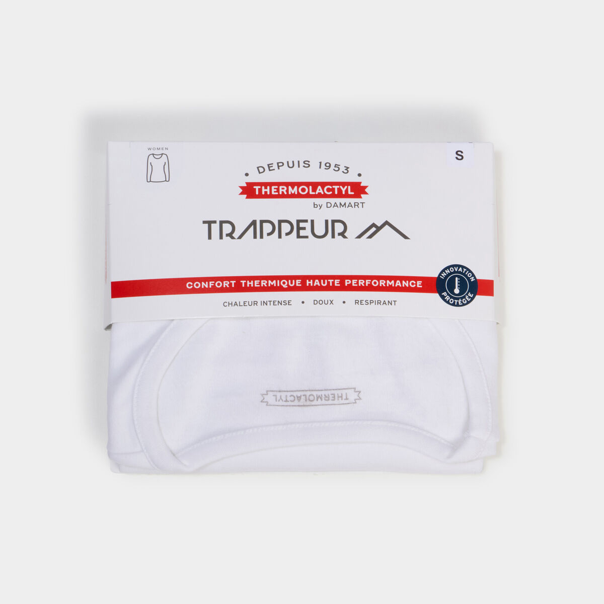 T-shirt thermique Damart x Trappeur blanc femme