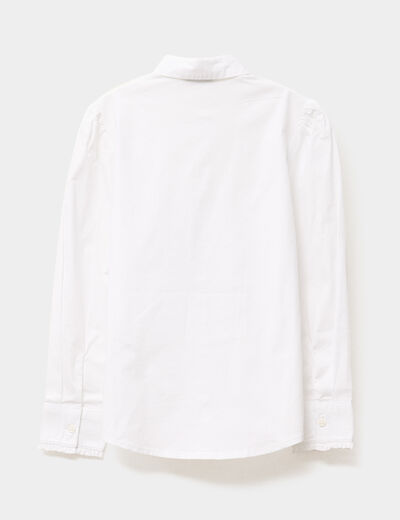 Chemise manches longues blanc fille