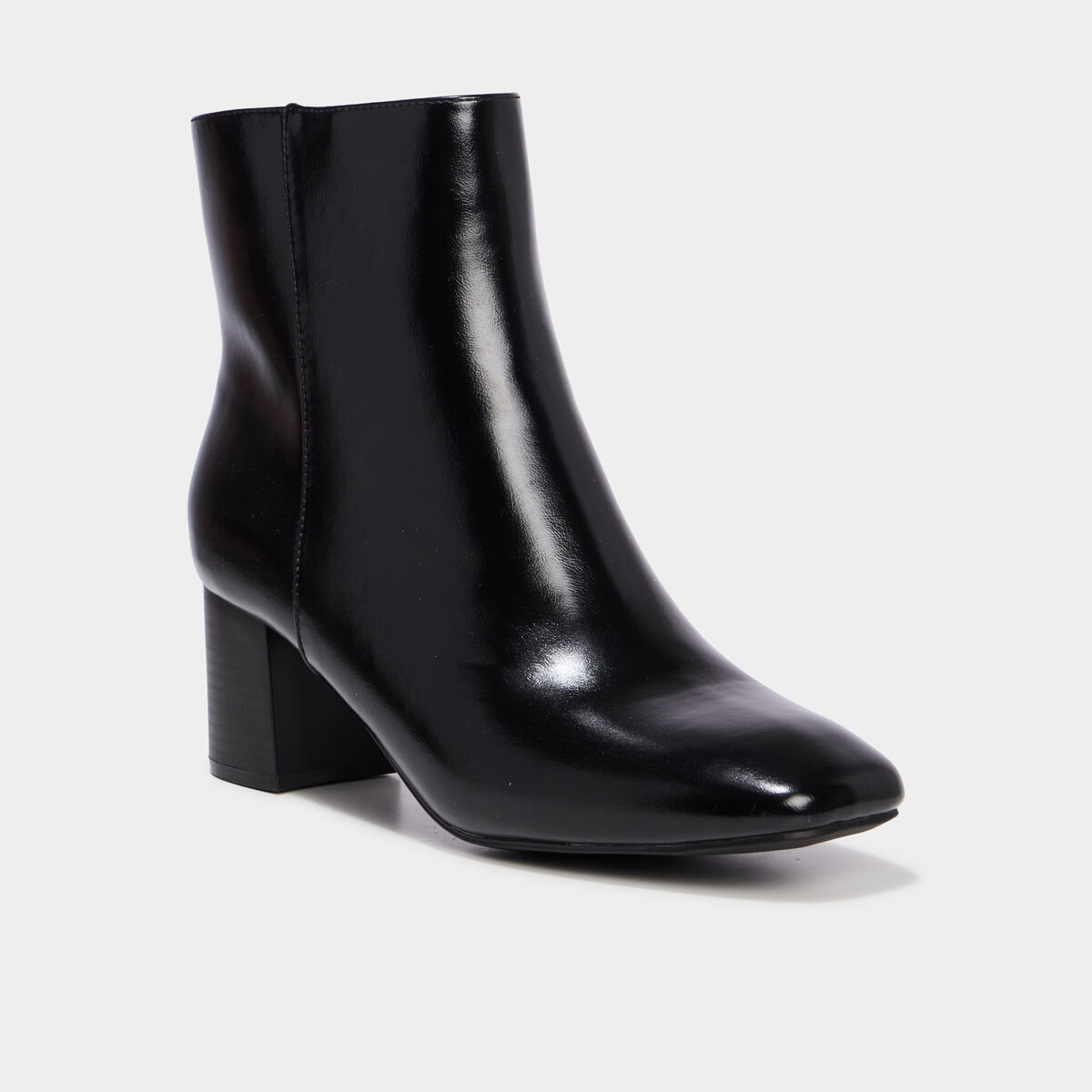 Bottines talon bloc lisses noir femme
