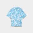 Chemise l&eacute;g&egrave;re textur&eacute;e manches courtes bleu turquoise homme