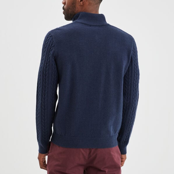 pull col camionneur a torsades bleu marine homme Pull col camionneur à torsades bleu marine homme