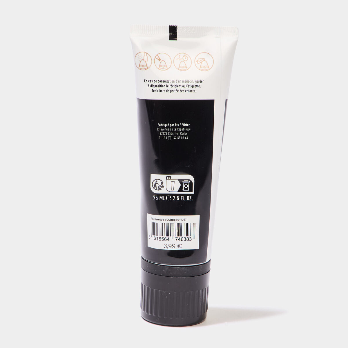 Tube cirage cr&egrave;me cuir lisse 75 ml noir mixte