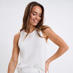 Débardeur effet crochet blanc femme