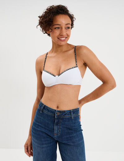 Soutien-gorge triangle padd&eacute; blanc femme