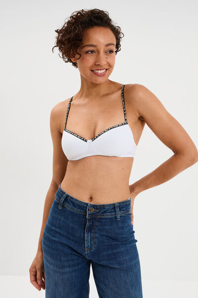 Soutien-gorge triangle padd&eacute; blanc femme