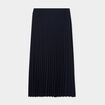 Jupe midi plissée patineuse bleu foncé femme