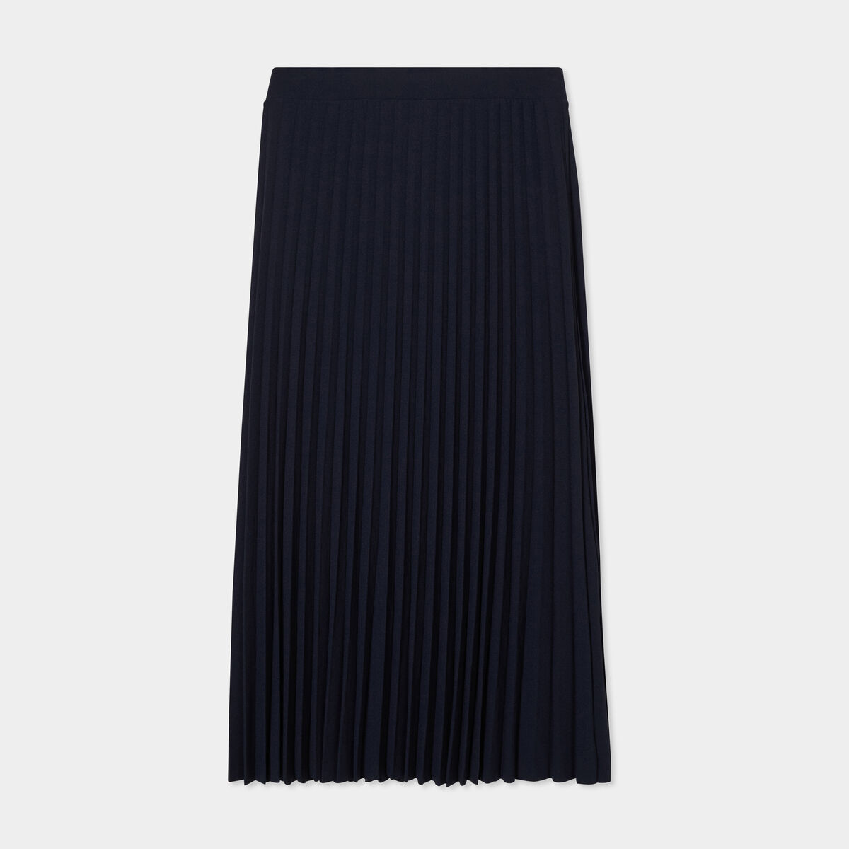 Jupe midi plissée patineuse bleu foncé femme